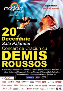 Afis Demis 245x350 Concert Demis Roussos la Sala Palatului din Bucureşti
