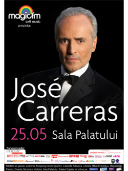 afis careras 262x350 Concert Jose Carreras la Sala Palatului din Bucureşti