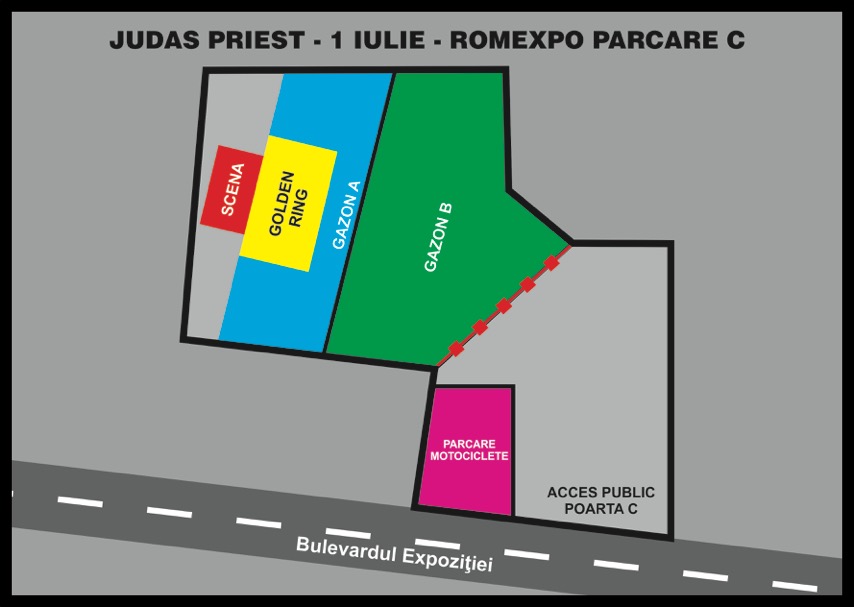 Harta locurilor concert Judas Priest la Bucureşti