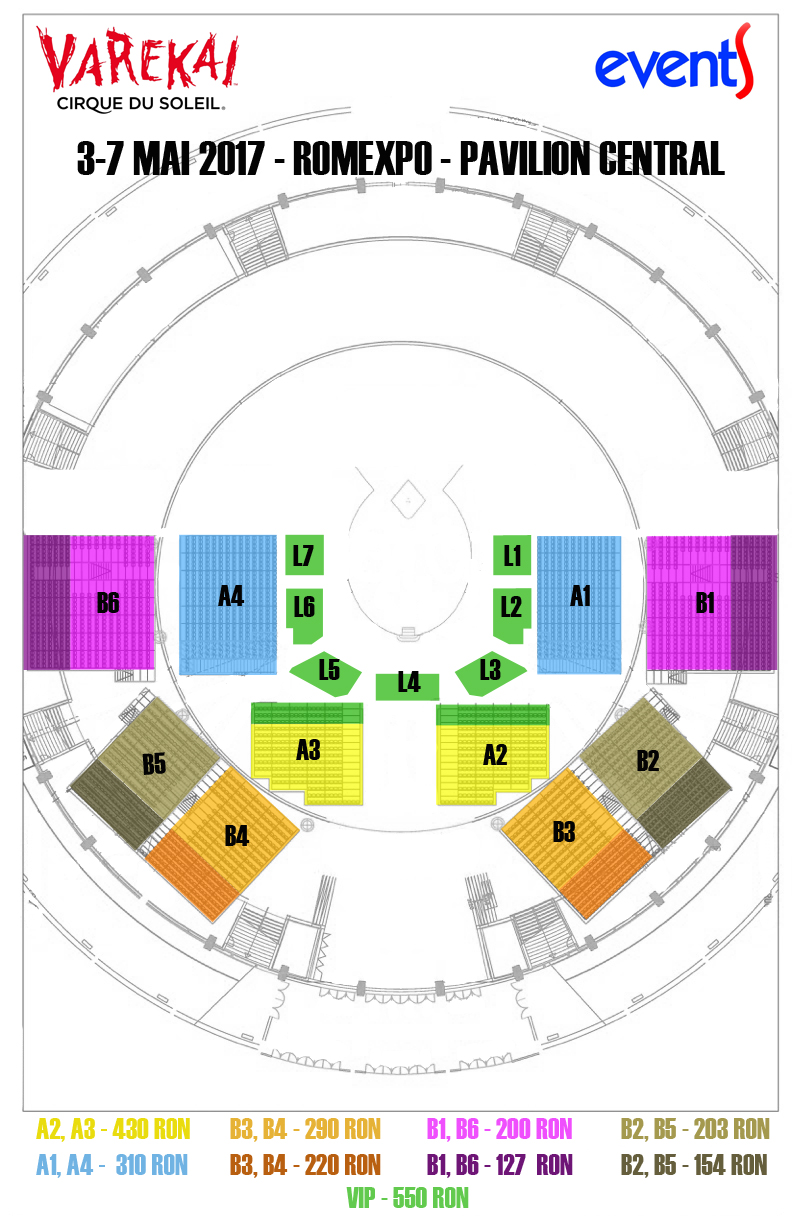 Hartă Romexpo - Cirque du Soleil - Varekai